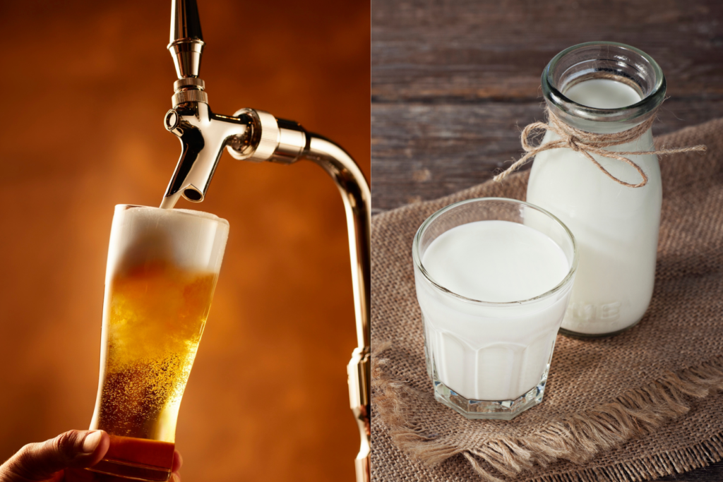 Gội đầu bằng bia và sữa tươi không đường.